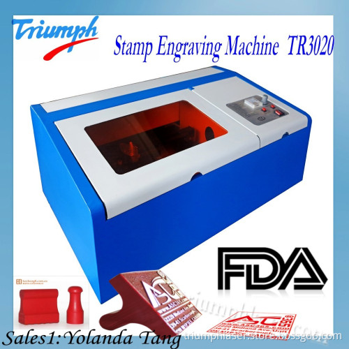 Mini Desktop Stamp Laser Engraving Machine Laser Plastic Seal Engraver CO2 for Rubber Stamp Marking Machine (TR3020)